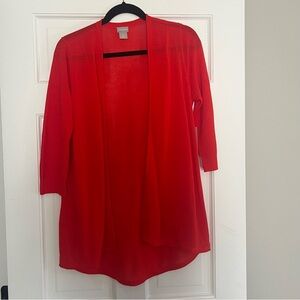 Chico’s Persimmon Orange High-Low Hem Cardigan -Medium Petite (Chico’s 1P) - NWT